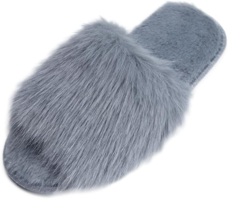 Pupeez Cozy Chic Fuzzy Slippers for Girl's - Fizzy Hair Top with Faux Fur - Picture 14 of 21