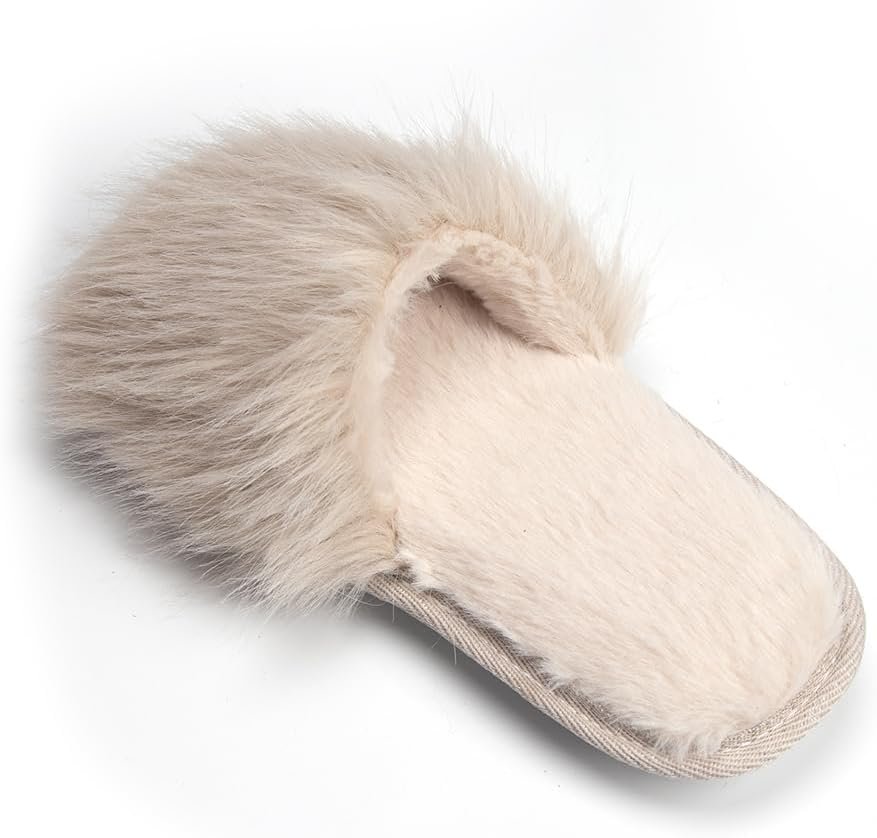 Pupeez Cozy Chic Fuzzy Slippers for Girl's - Fizzy Hair Top with Faux Fur - Picture 13 of 21