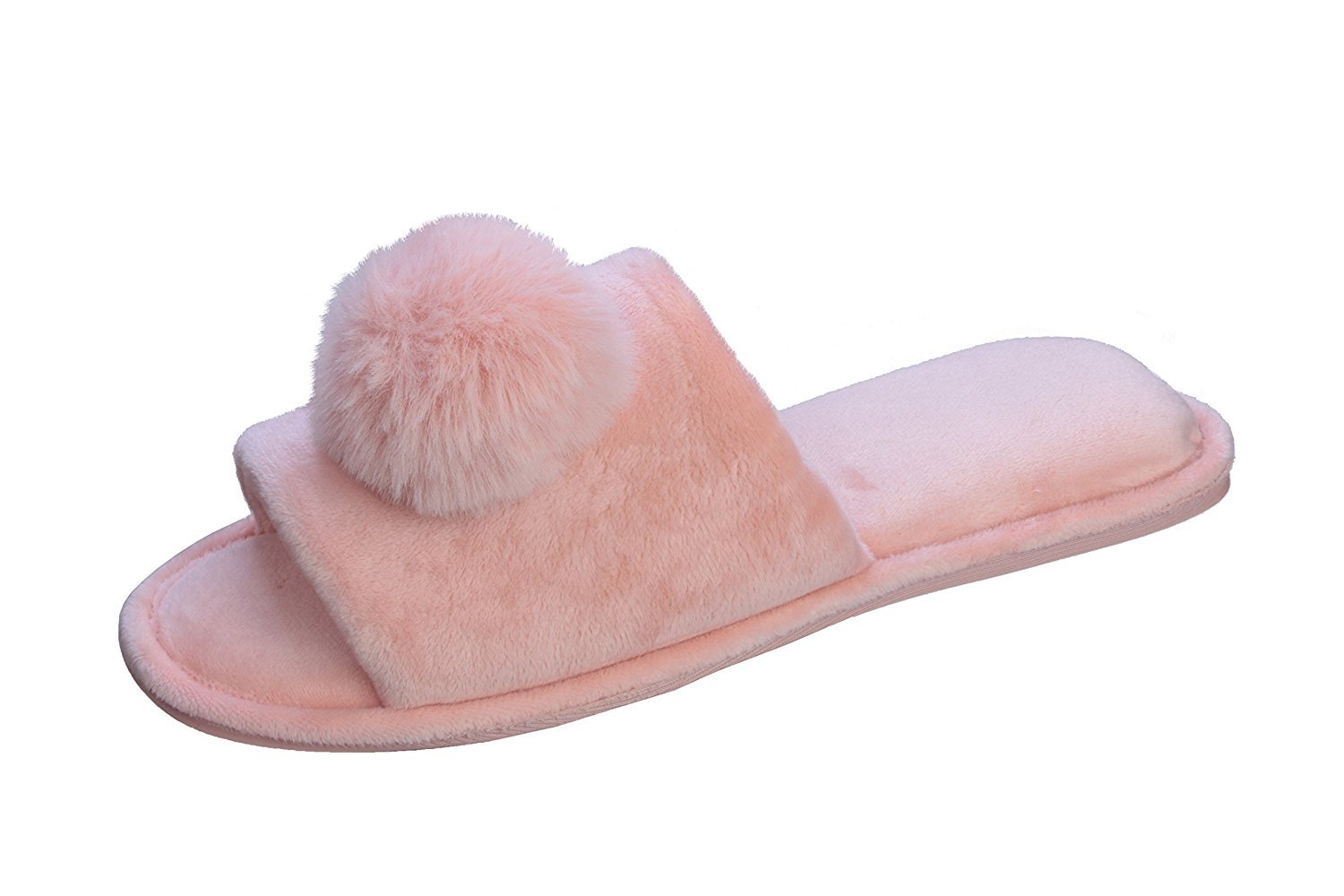 Pupeez Pom-pom Slippers for Women Open Toe; Great for Indoor Outdoor Blue - Picture 18 of 23