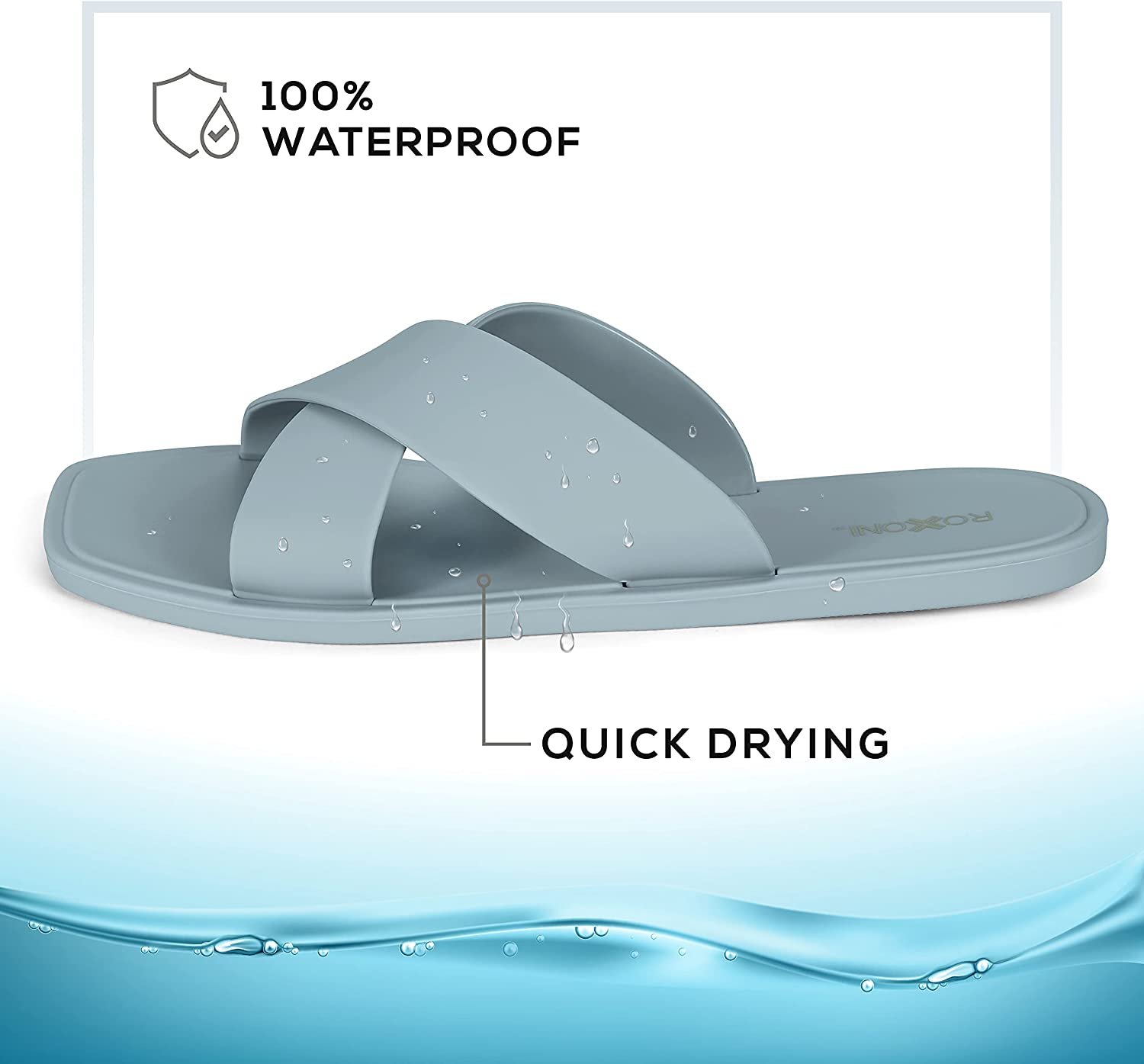 Pantofole donna Pupeez doccia piscina sandali incrociati bagno asciugatura rapida - Foto 12 di 33