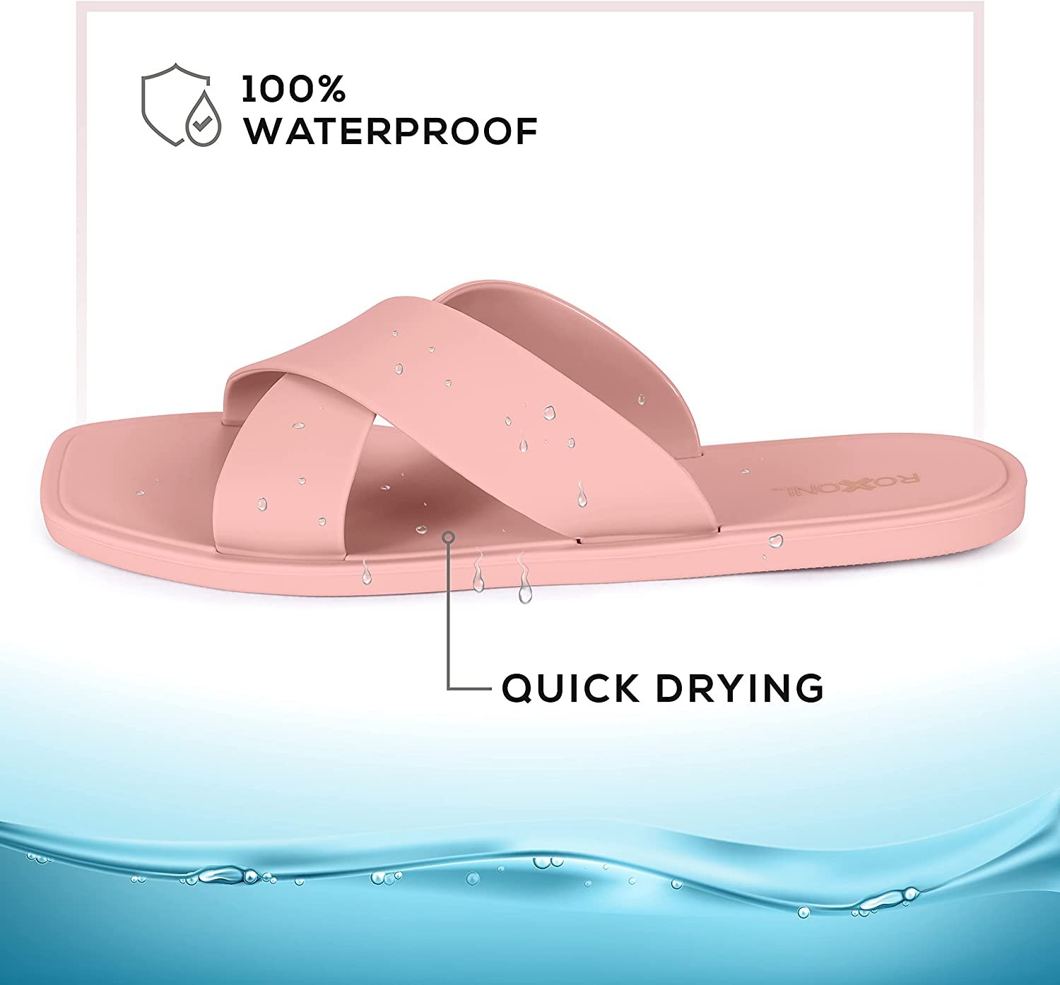 Pantofole donna Pupeez doccia piscina sandali incrociati bagno asciugatura rapida - Foto 24 di 33