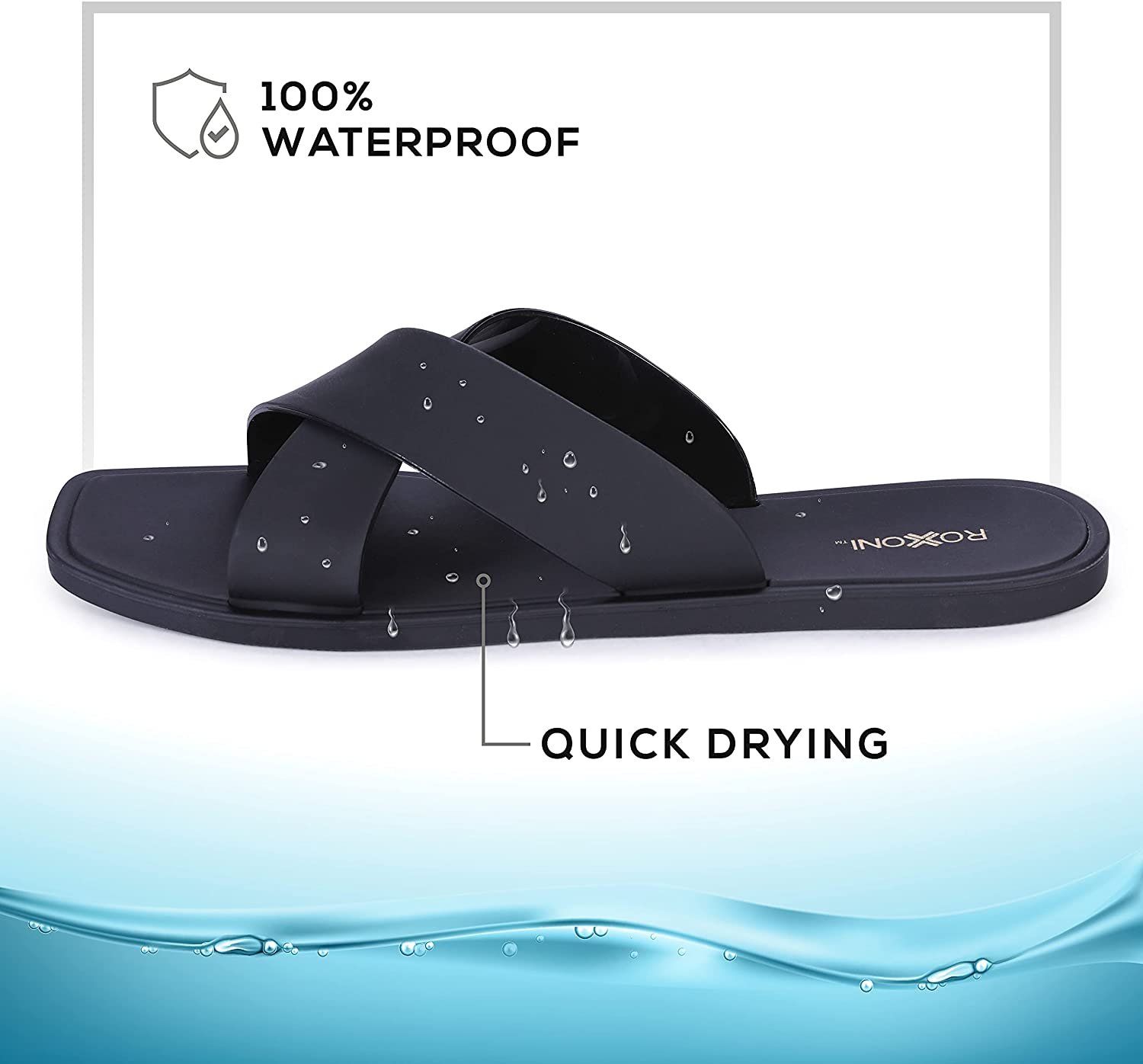 Pantofole donna Pupeez doccia piscina sandali incrociati bagno asciugatura rapida - Foto 8 di 33