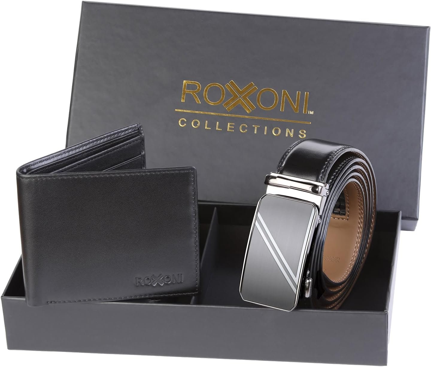 Pupeez Hombre Ultra Suave Cuero Geniune Cinturón de Ganchillo y Cartera Caja de Regalo - Imagen 12 de 15