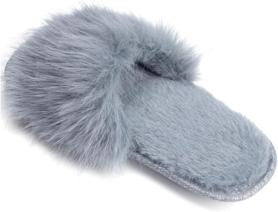 Pupeez Cozy Chic Fuzzy Slippers for Girl's - Fizzy Hair Top with Faux Fur - Picture 17 of 21