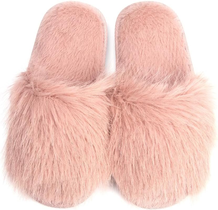 Pupeez Cozy Chic Fuzzy Slippers for Girl's - Fizzy Hair Top with Faux Fur - Picture 19 of 21