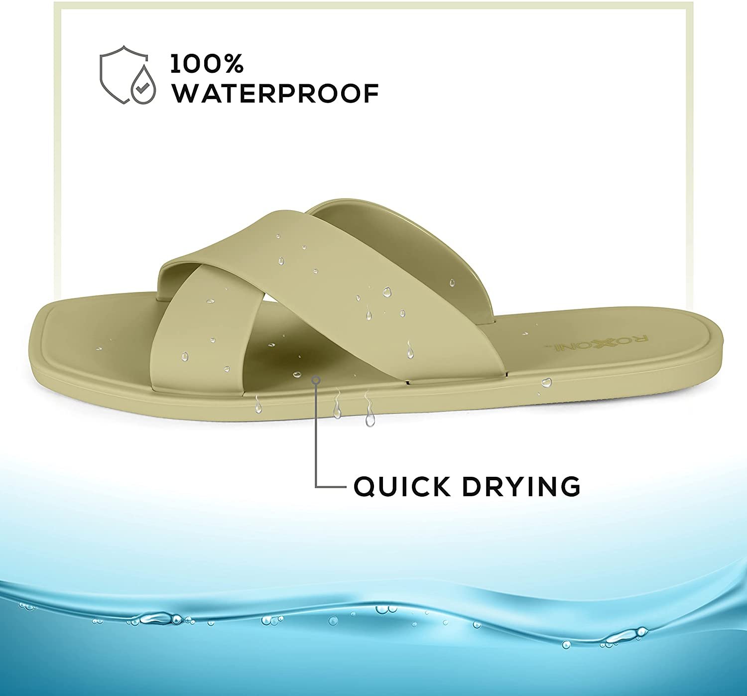 Pantofole donna Pupeez doccia piscina sandali incrociati bagno asciugatura rapida - Foto 16 di 33