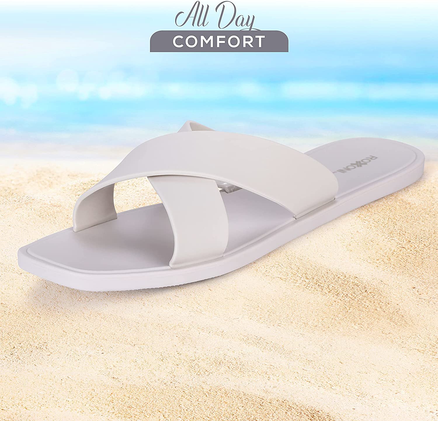 Pantofole donna Pupeez doccia piscina sandali incrociati bagno asciugatura rapida - Foto 31 di 33