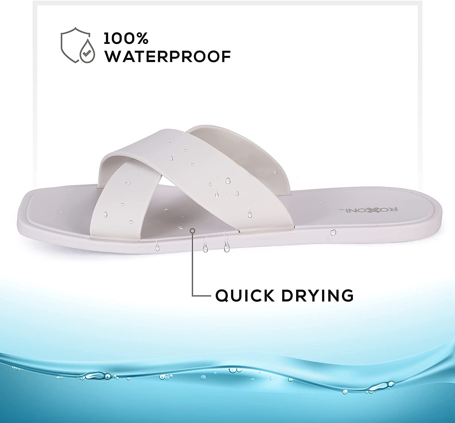 Pantofole donna Pupeez doccia piscina sandali incrociati bagno asciugatura rapida - Foto 32 di 33