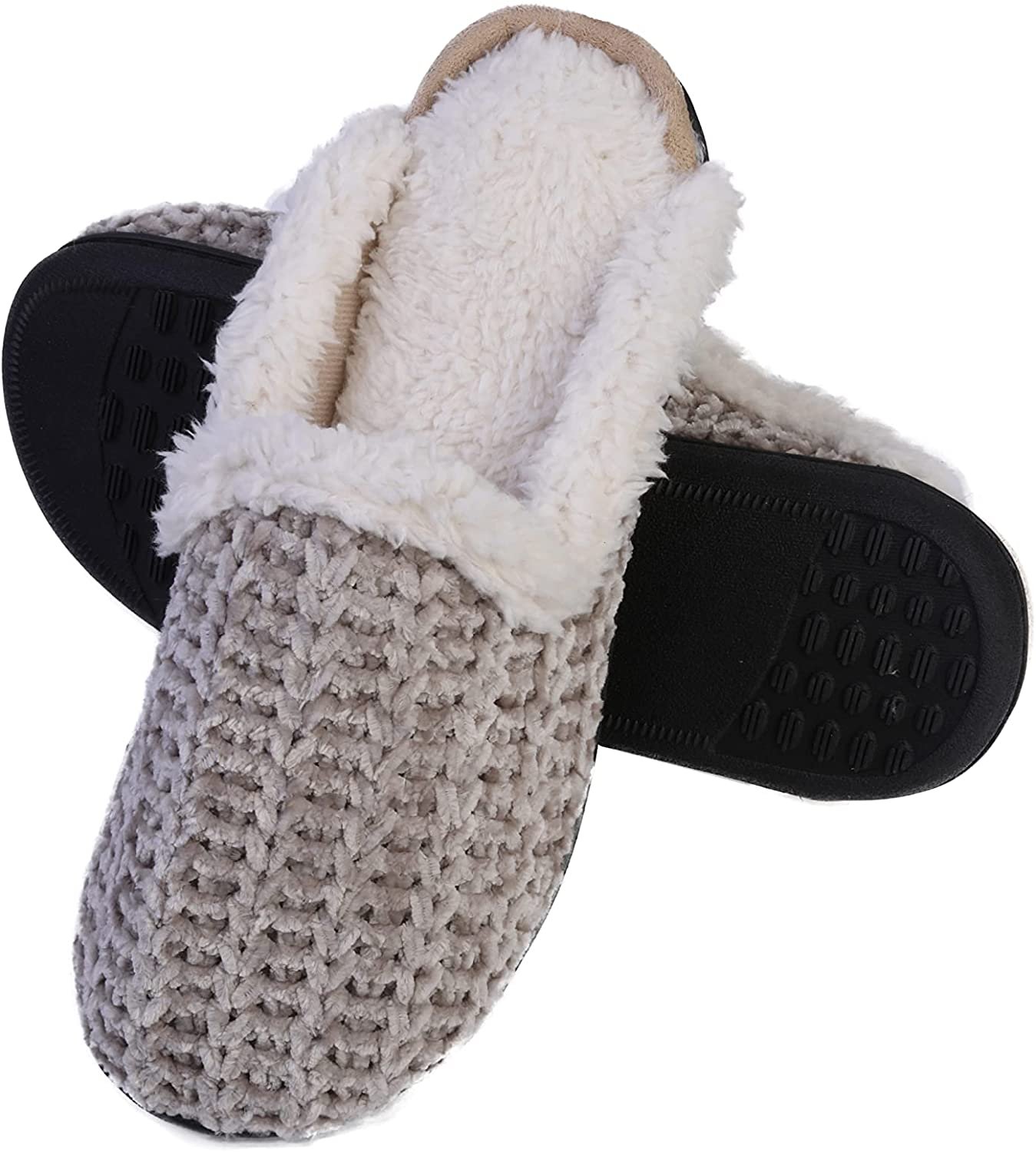 Pupeez Memory Foam Slippers for Women - Fuzzy Cozy Indoor/Outdoor Slides - Picture 21 of 27