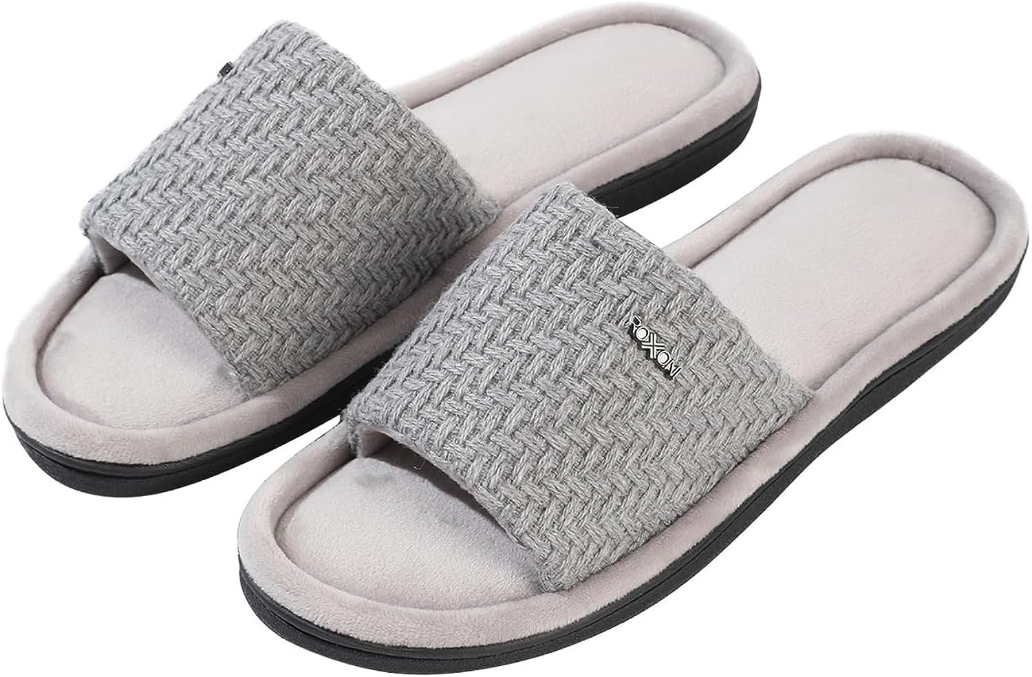 Sandalias planas de punto de terciopelo Pupeez para mujer - Elegante superficie tejida texturizada - Imagen 11 de 13