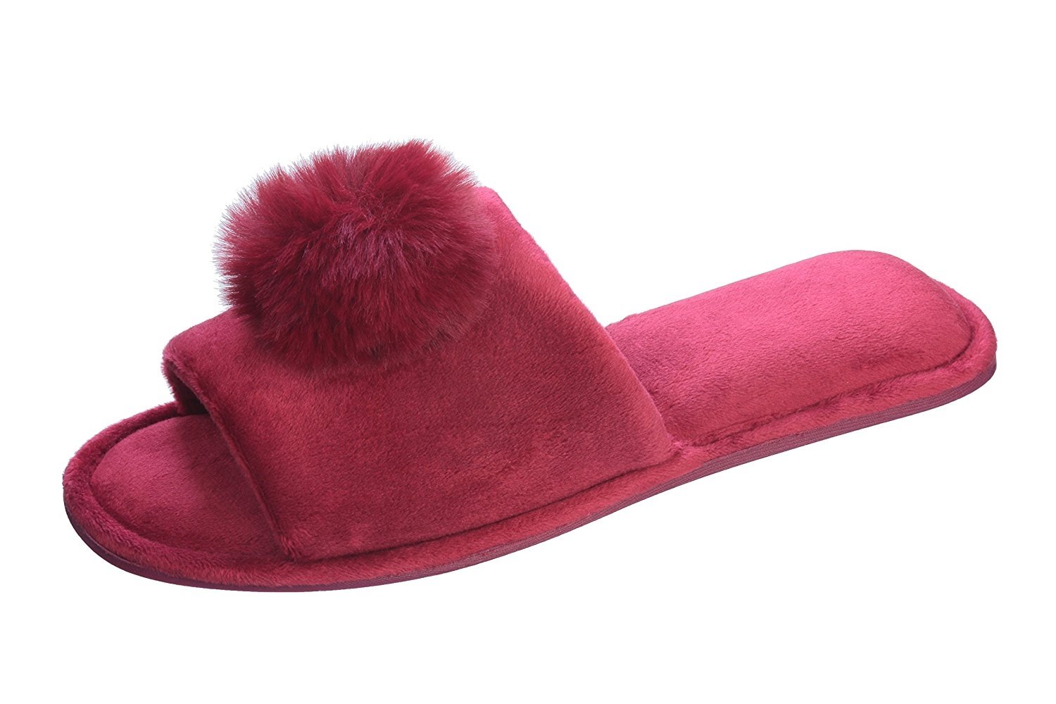 Pupeez Pom-pom Slippers for Women Open Toe; Great for Indoor Outdoor Blue - Picture 22 of 23