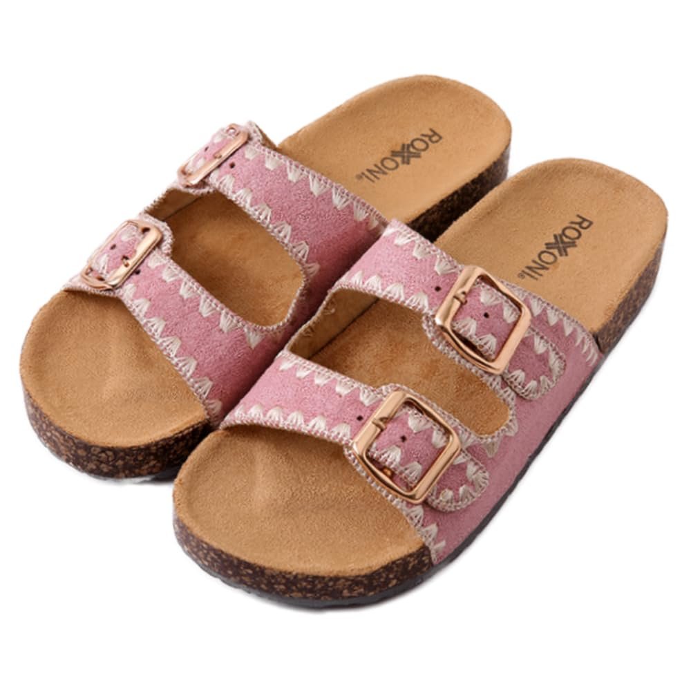 Pupeez Women's Fashion Cork Sole Double Buckle Indoor/Outdoor Sandal - Picture 11 of 11