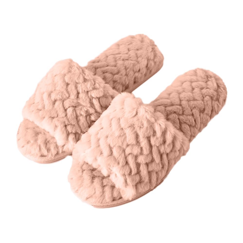 Pupeez Women Soft Comfy Patterned Fluffy Plush Slip On House Slipper - Picture 8 of 10