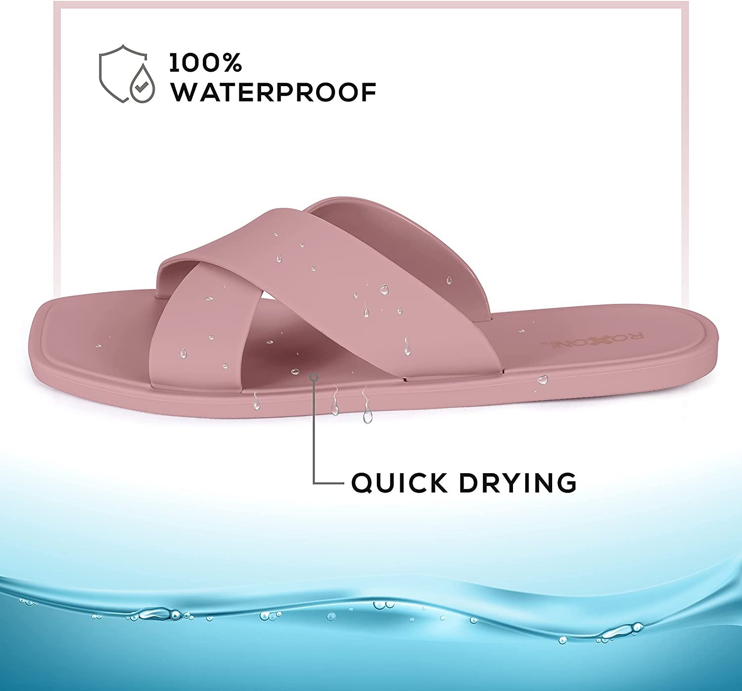 Pantofole donna Pupeez doccia piscina sandali incrociati bagno asciugatura rapida - Foto 4 di 33