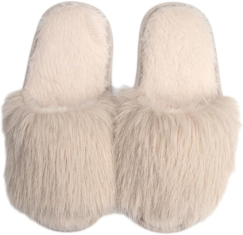 Pupeez Cozy Chic Fuzzy Slippers for Girl's - Fizzy Hair Top with Faux Fur - Picture 11 of 21