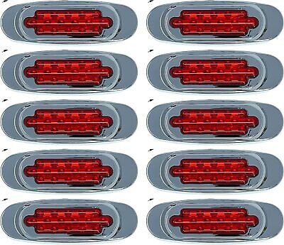 6.5" Inch Red/Amber/White 16 LED Side Marker Lights Clearance Chrome Base Bezel - Picture 13 of 21