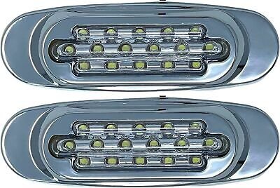 6.5" Inch Red/Amber/White 16 LED Side Marker Lights Clearance Chrome Base Bezel - Picture 16 of 21