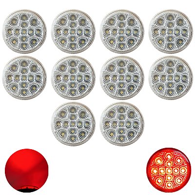 2" Round 13 LED Trailer Side Marker Clearance Light Clear Lens- Red/Amber 12V - Picture 19 of 21