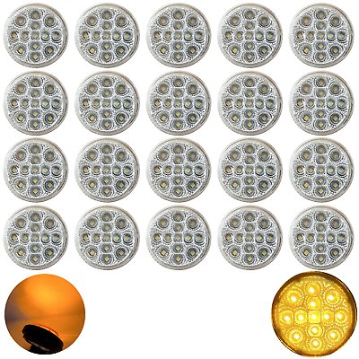 2" Round 13 LED Trailer Side Marker Clearance Light Clear Lens- Red/Amber 12V - Picture 21 of 21