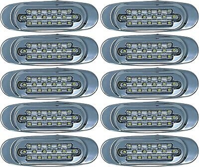 6.5" Inch Red/Amber/White 16 LED Side Marker Lights Clearance Chrome Base Bezel - Picture 17 of 21