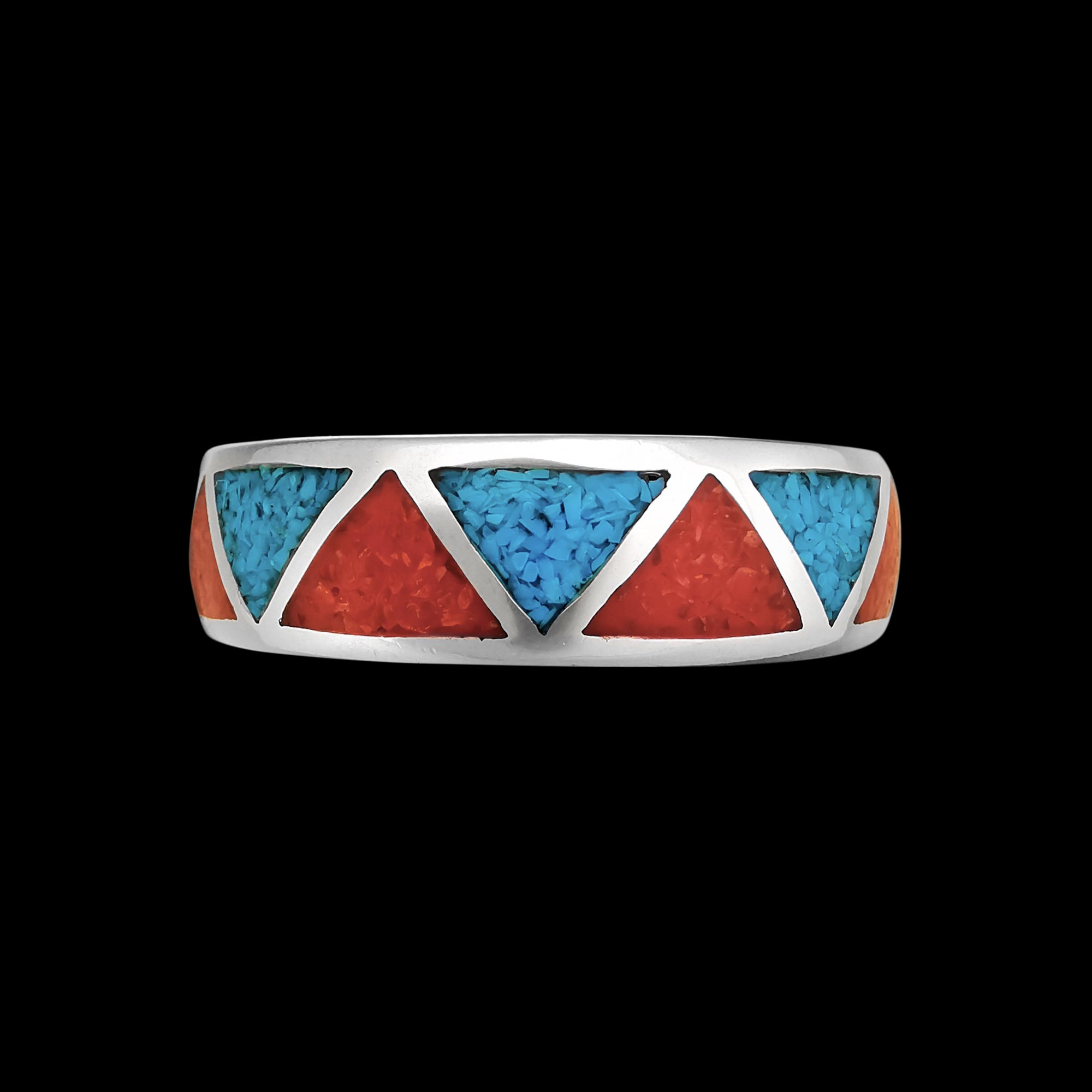 Simple Small Triangle Turquoise Ring Size 6, Native American