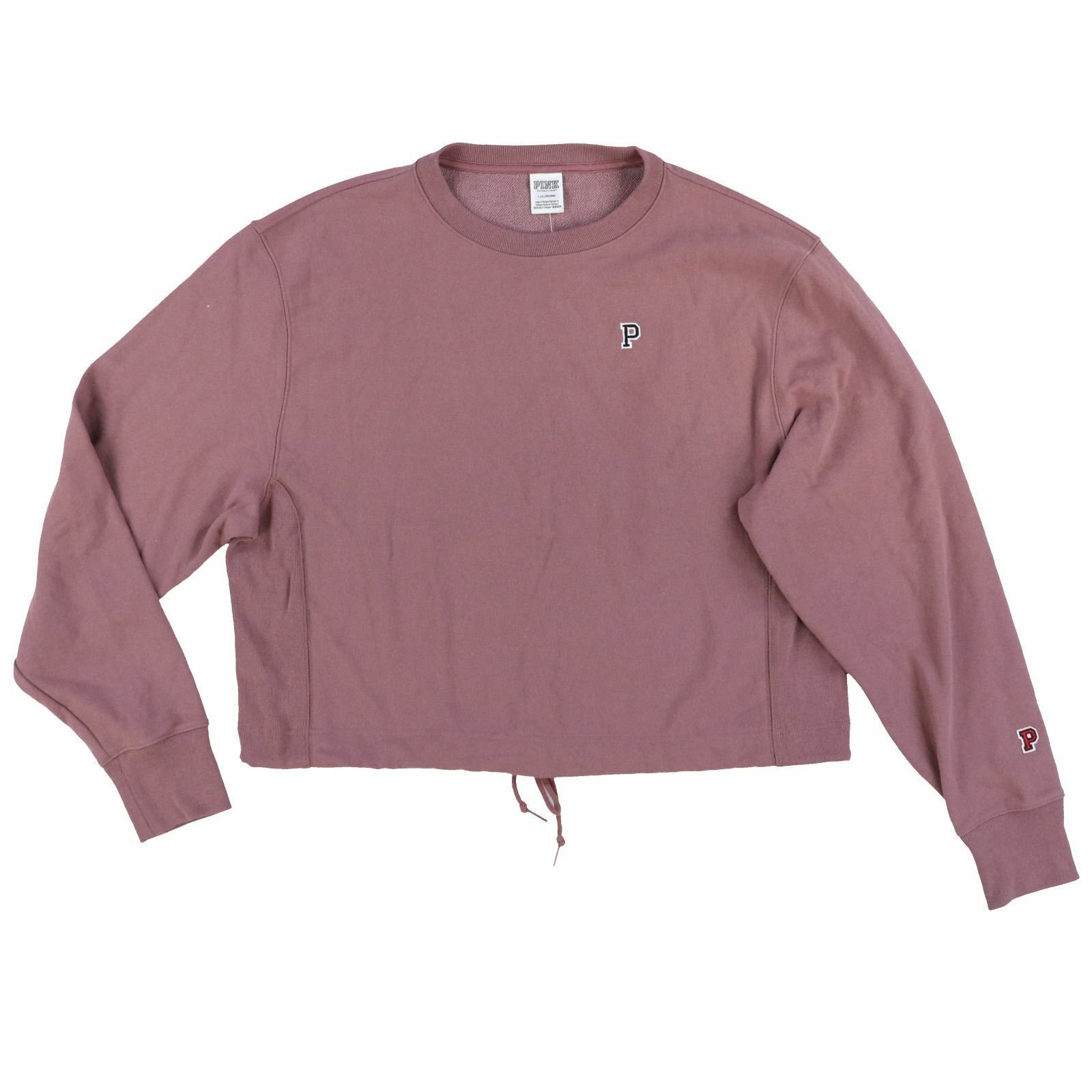 Victoria's Secret Pink Womens Cropped Sweatshirt Pullover Logo Long Sleeve New - Picture 12 of 25