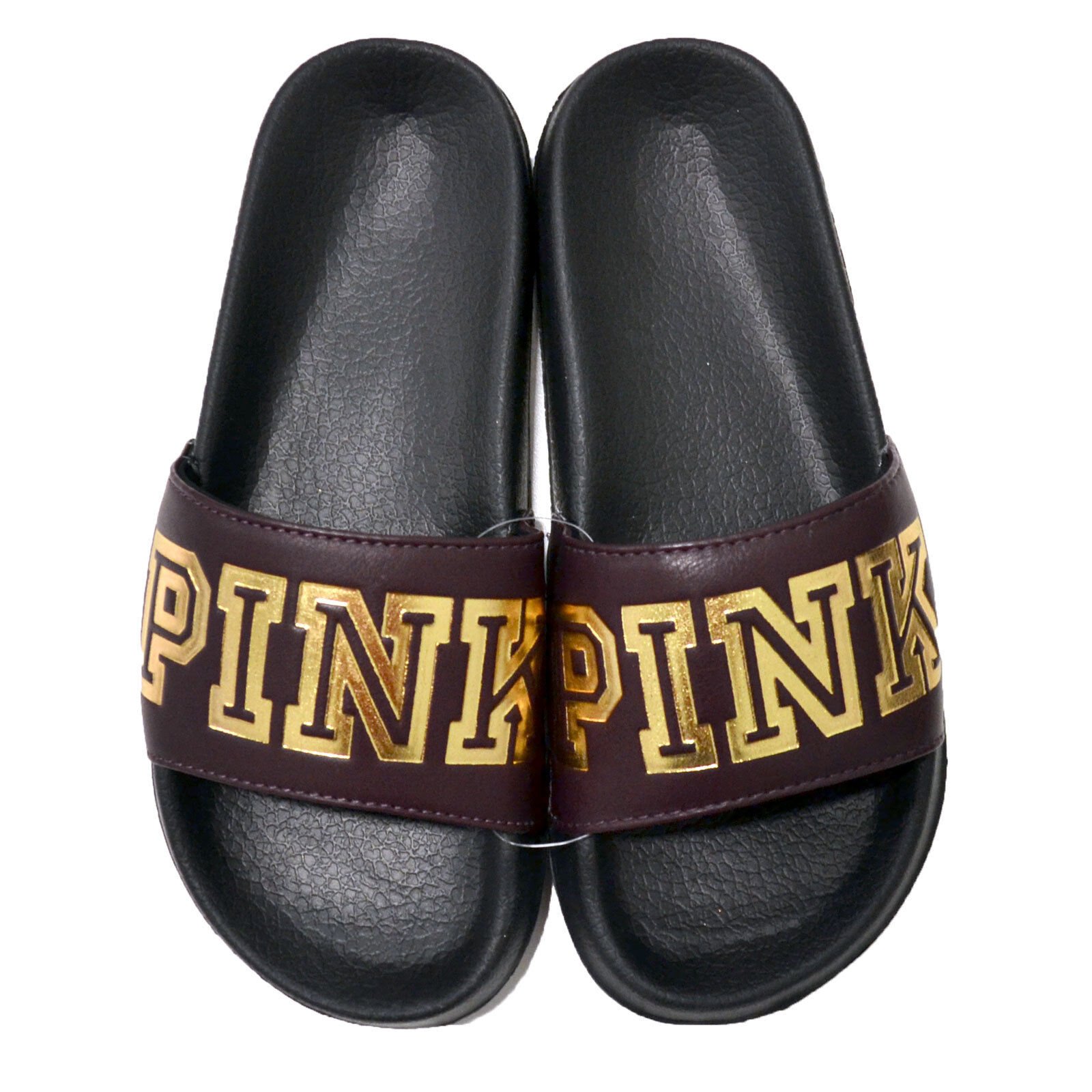 Victoria's Secret Pink Womens Slides Slip On Sandals Slippers Flip Flops New Vs - Picture 3 of 12