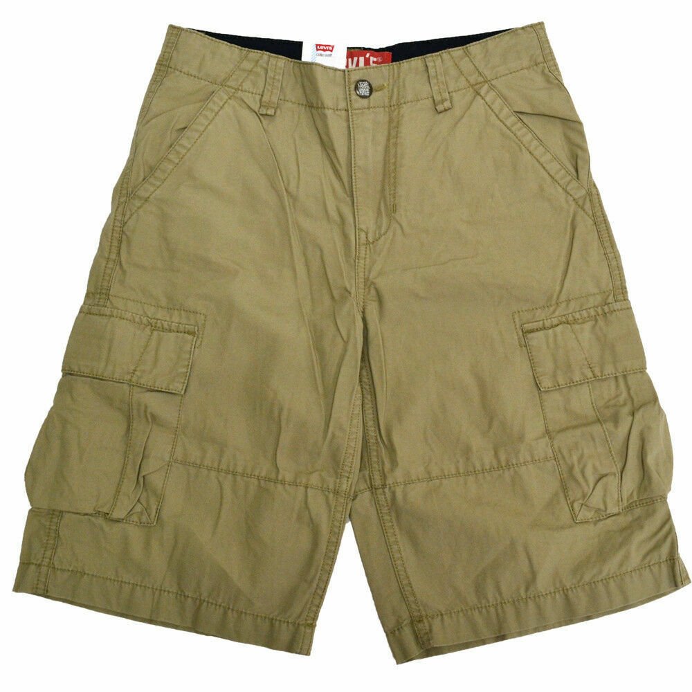 Levis Jungen Cargoshorts lässig flache Unterseite vorne entspannte Passform Canvas 5 6 14 Neu - Bild 6 von 10