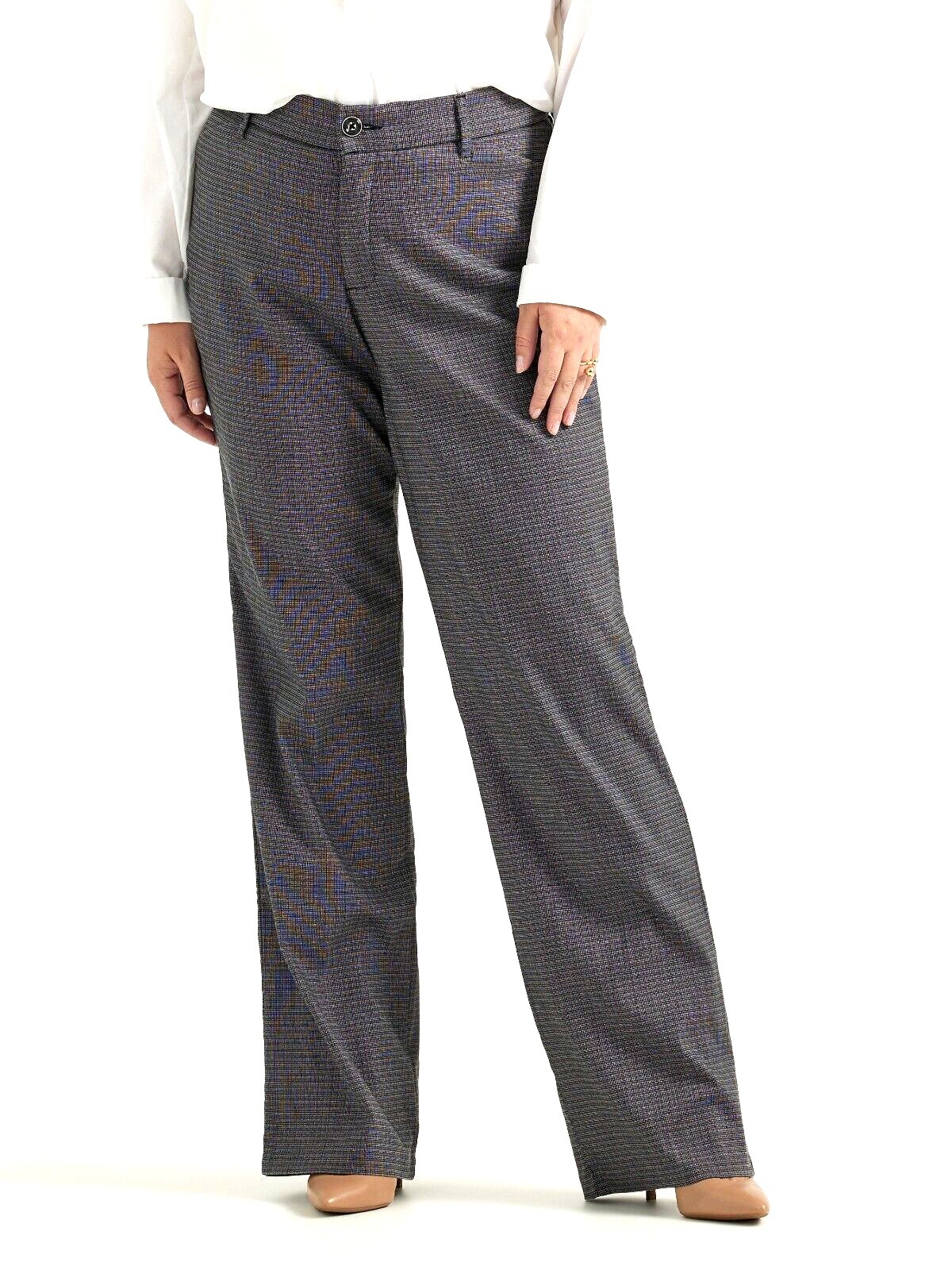 Lee Women's Plus Size Ultra Lux Comfort Flex Motion Trouser Pant Rockhill  Plaid