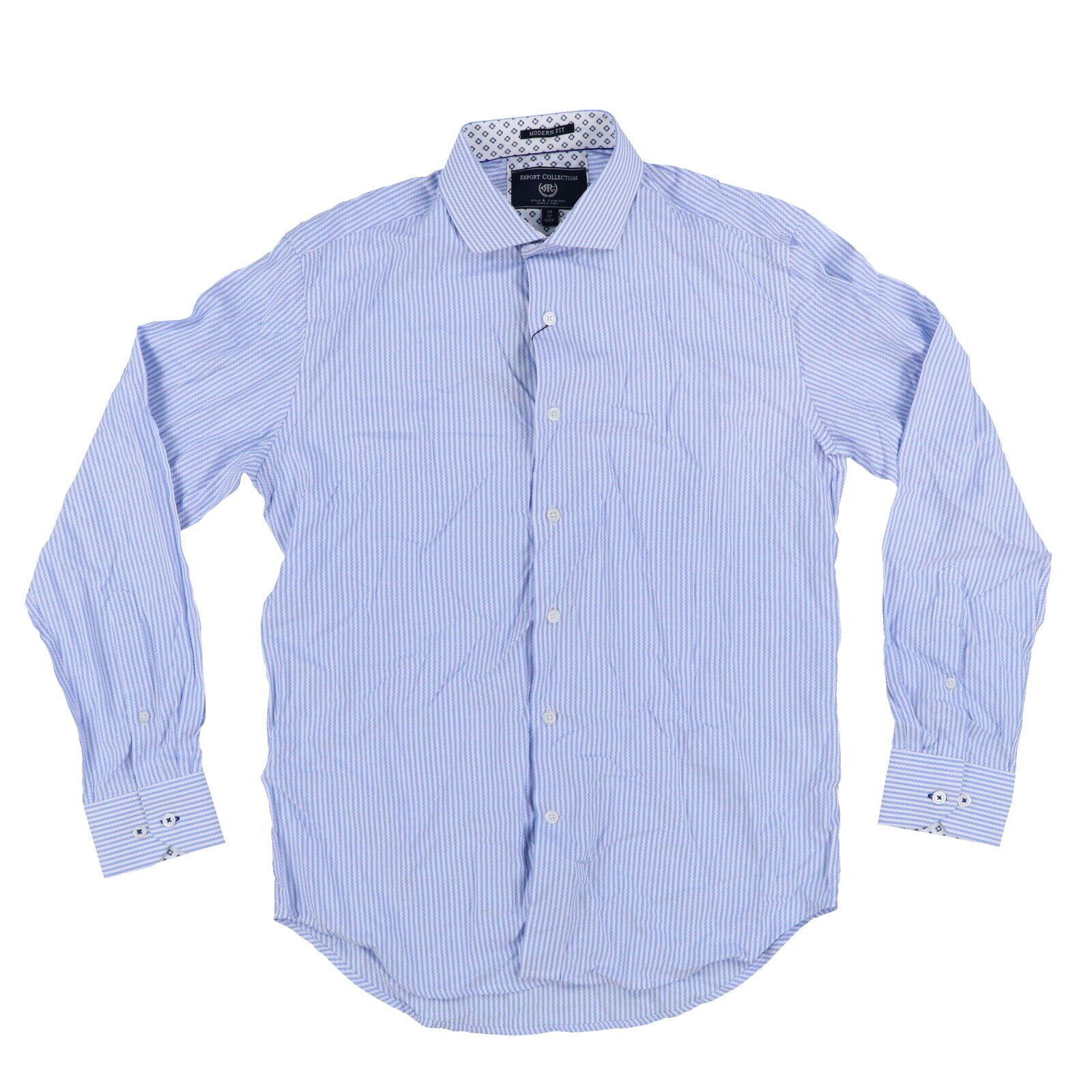 Report Collection Men s Dress Shirt Modern Fit Long Sleeve Collared Buttondown - Picture 16 of 16