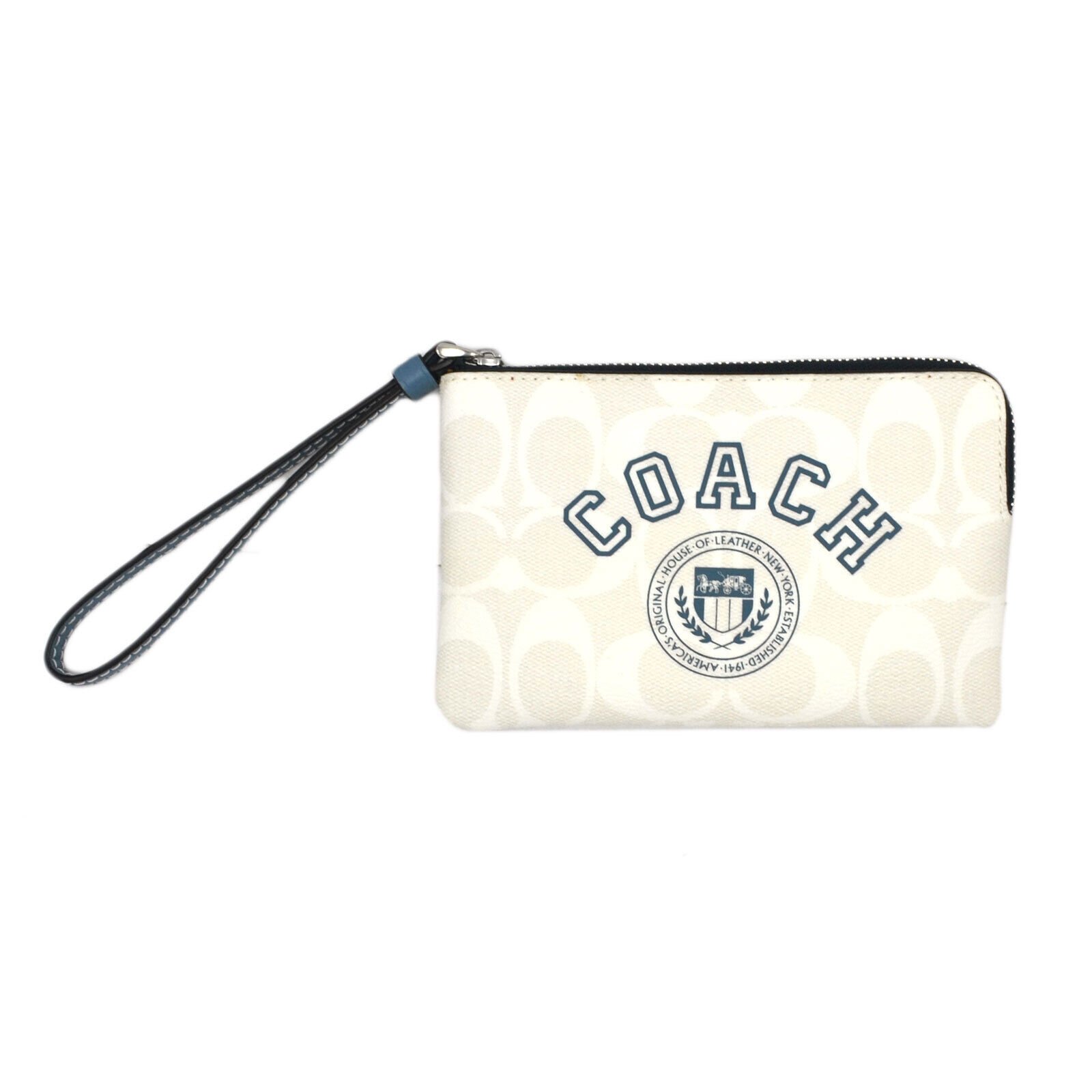 Coach Women's Corner Zip Wristlet Small Clutch Wallet Logo Wrist Strap Cardcase - Picture 19 of 20