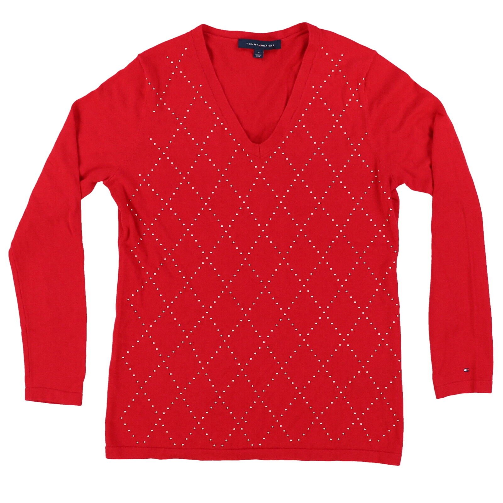 Red Argyle Studded