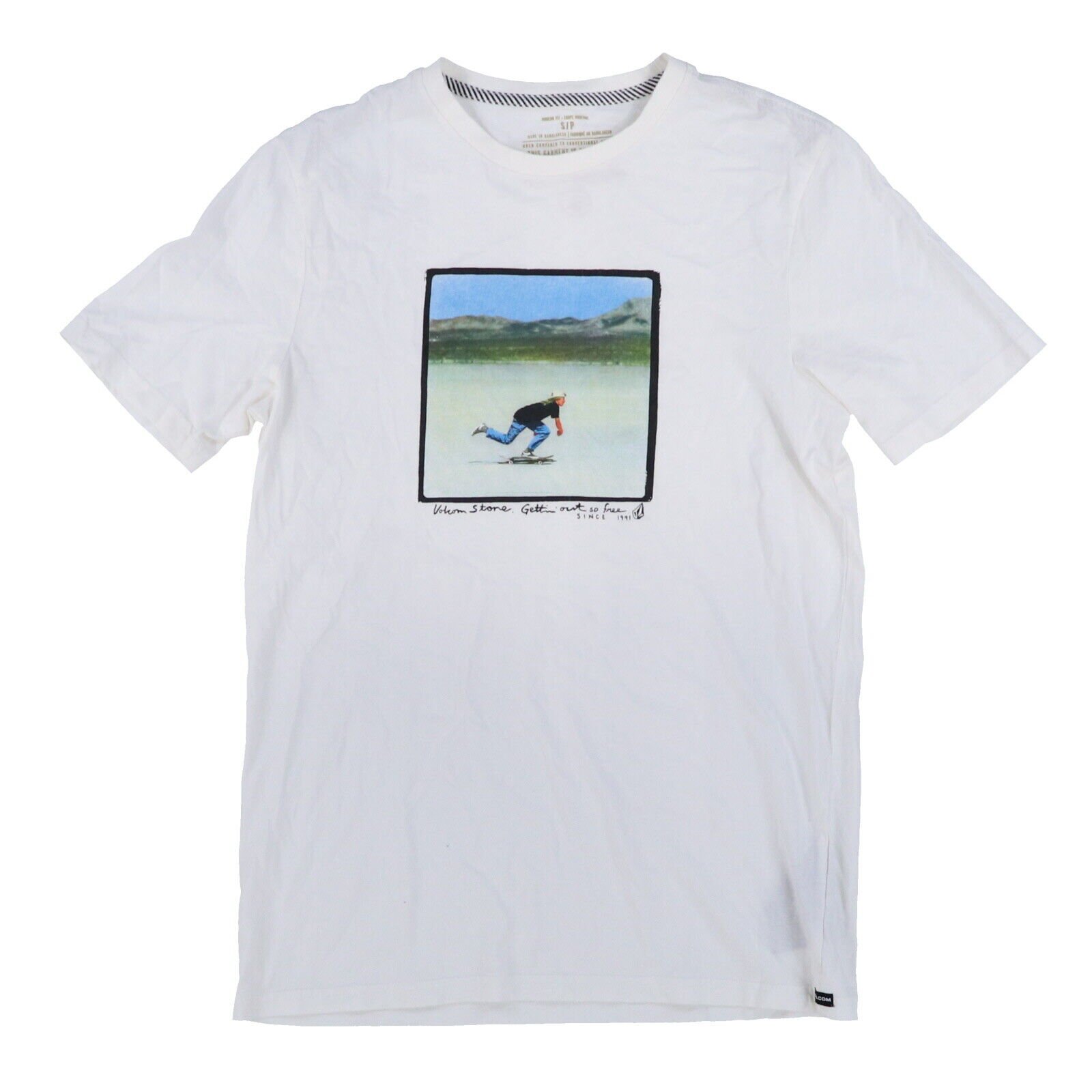Volcom Mens Graphic T-Shirt Short Sleeve Crew Neck Top Logo White Gray Black New - Picture 7 of 30