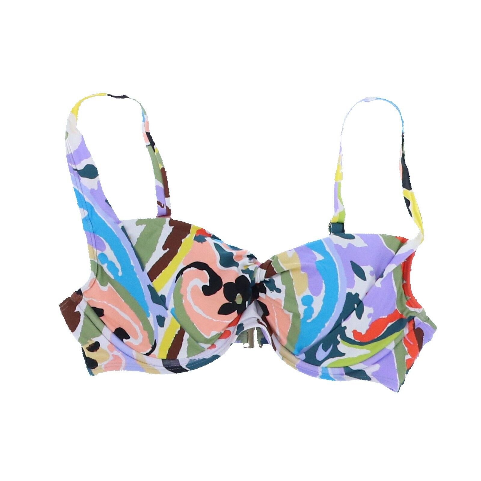 Anne Cole Womens Bikini Top Swimsuit Twist-Front Paisley Bathing Suit New - Picture 2 of 2