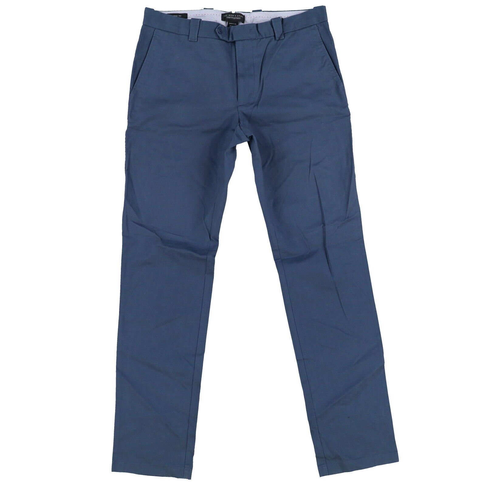 The Men's Store Bloomingdale's Mens Chino Pants Tailored Fit Bottoms Gray Blue - Picture 3 of 3