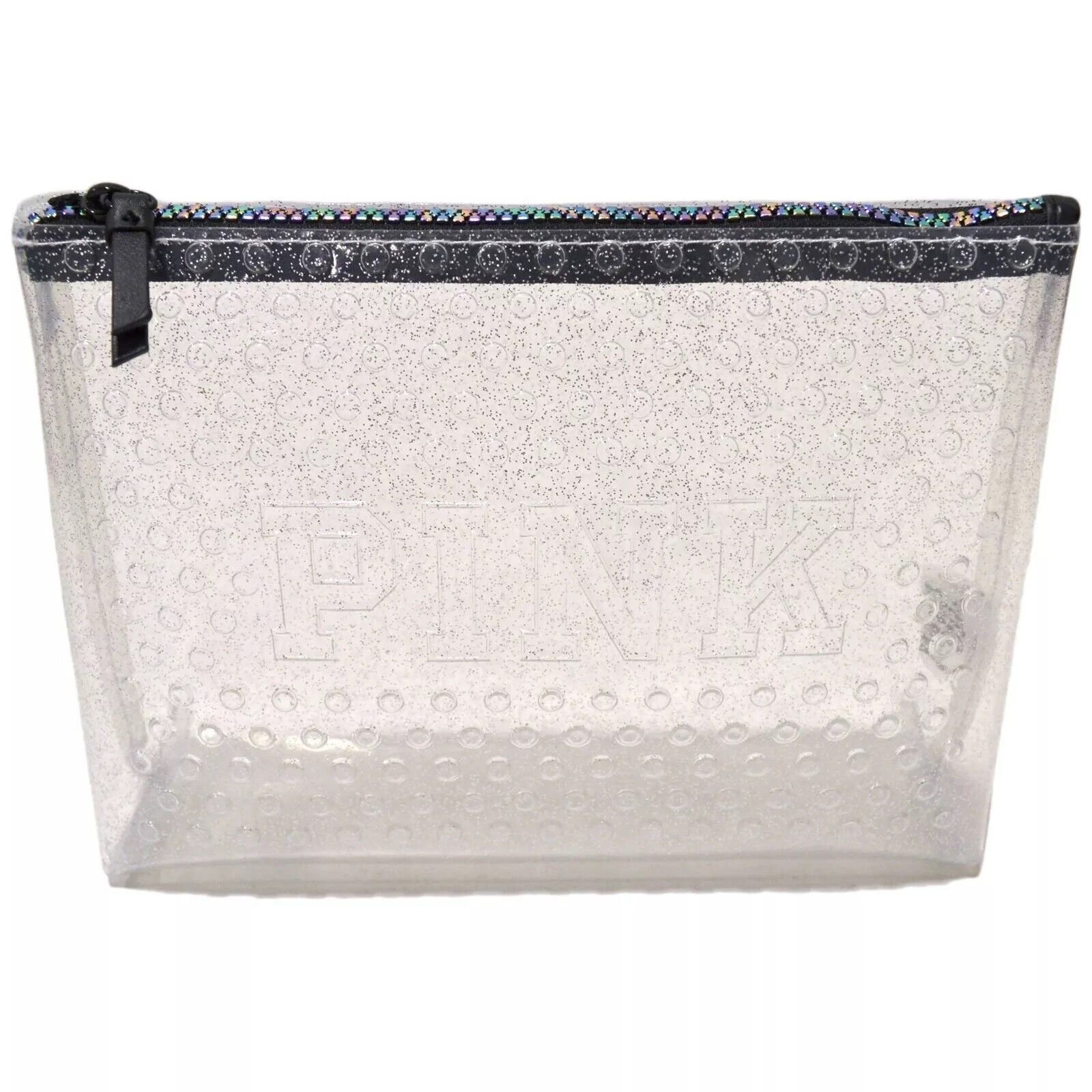 Victoria's Secret Pink Kosmetiktasche Reißverschluss Reise transparent vs neu - Bild 4 von 4