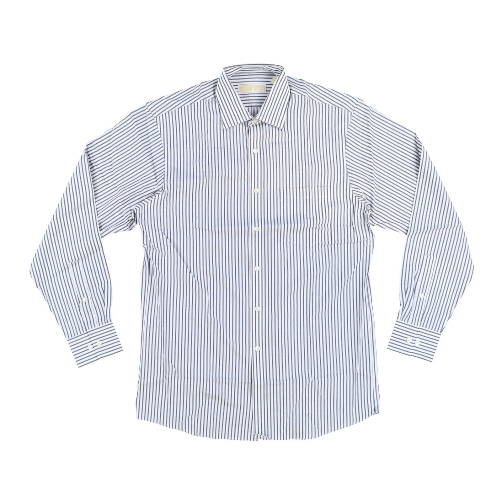Michael Kors Mens Classic Fit Dress Shirt Long Sleeve Buttondown Collared Button - Picture 4 of 10