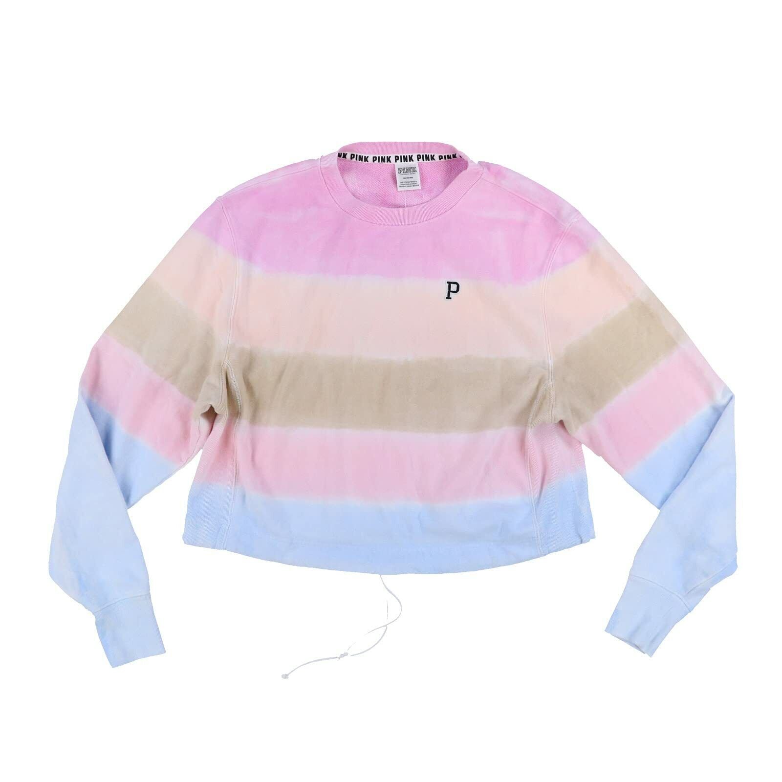 Victoria's Secret Pink Womens Cropped Sweatshirt Pullover Logo Long Sleeve New - Picture 19 of 25
