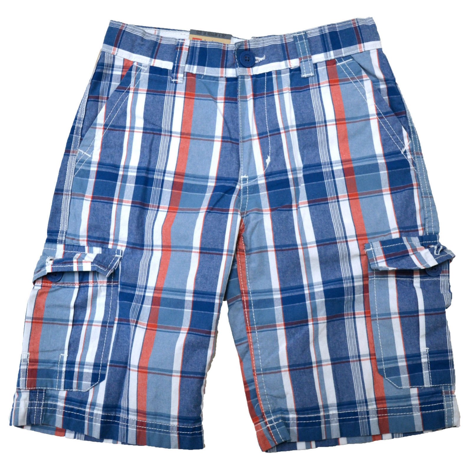 Levis Jungen Cargoshorts lässig flache Unterseite vorne entspannte Passform Canvas 5 6 14 Neu - Bild 5 von 10