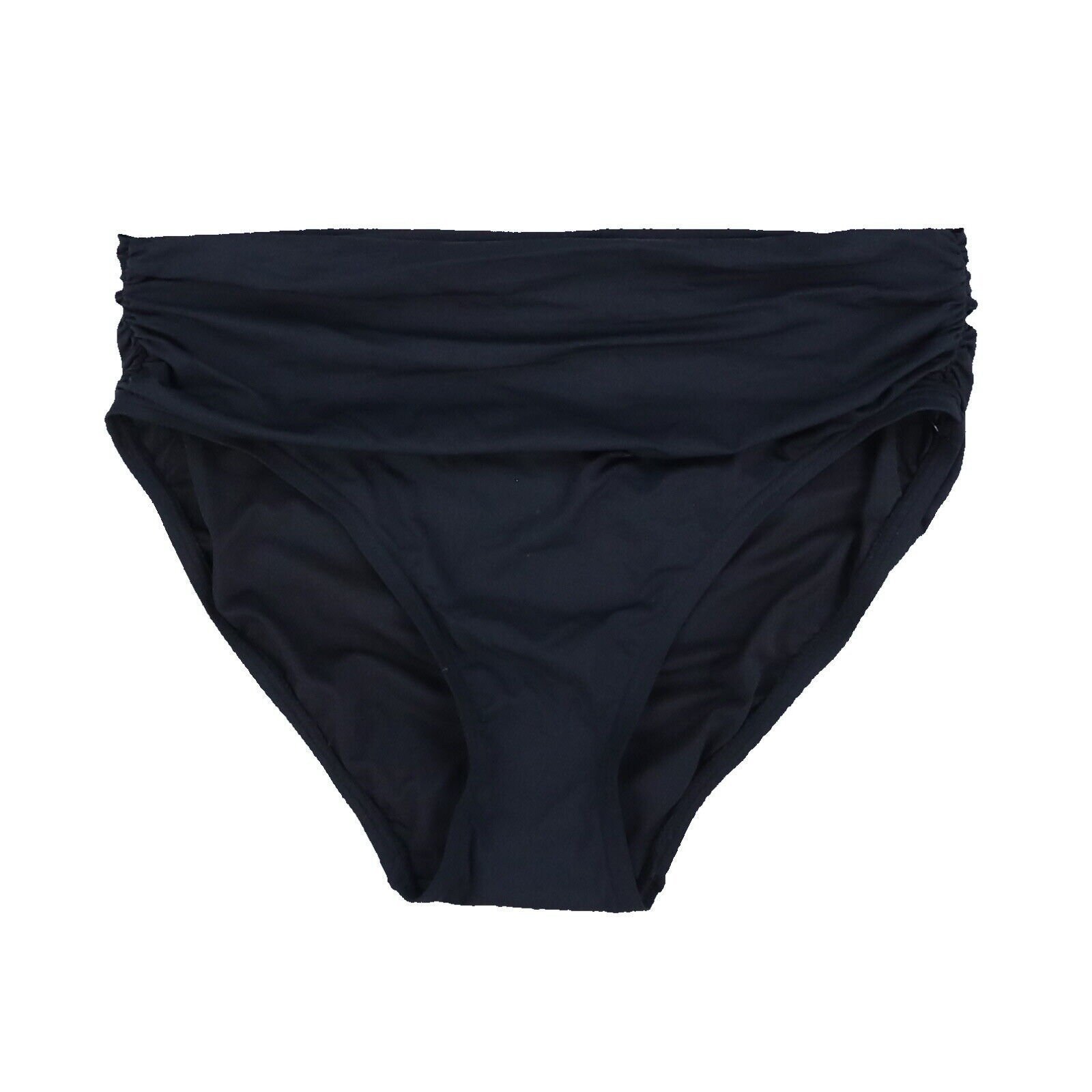 Carmen Marc Valvo Womens Ruched High Waist Bikini Bottom Swimsuit Black S New - Picture 3 of 3