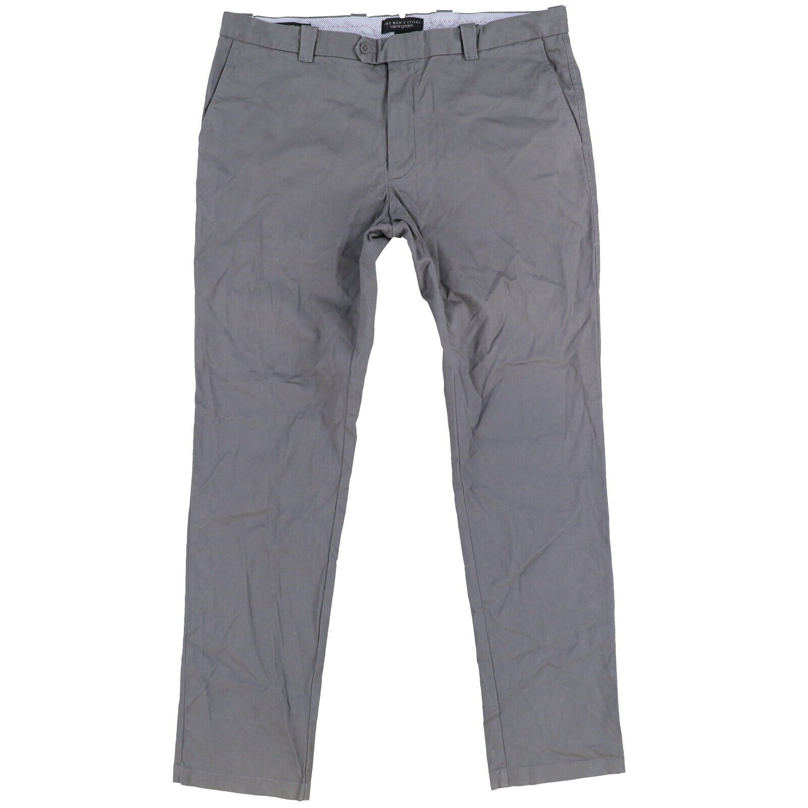 The Men's Store Bloomingdale's Mens Chino Pants Tailored Fit Bottoms Gray Blue - Picture 2 of 3