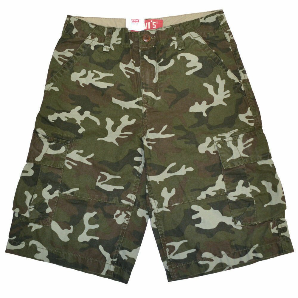 Levis Jungen Cargoshorts lässig flache Unterseite vorne entspannte Passform Canvas 5 6 14 Neu - Bild 10 von 10