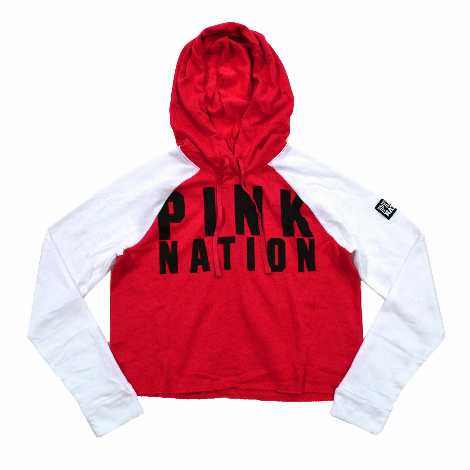 Victoria's Secret Pink Hoodie Sweatshirt Cropped Pullover Graphic Logo Vs New - Picture 7 of 17