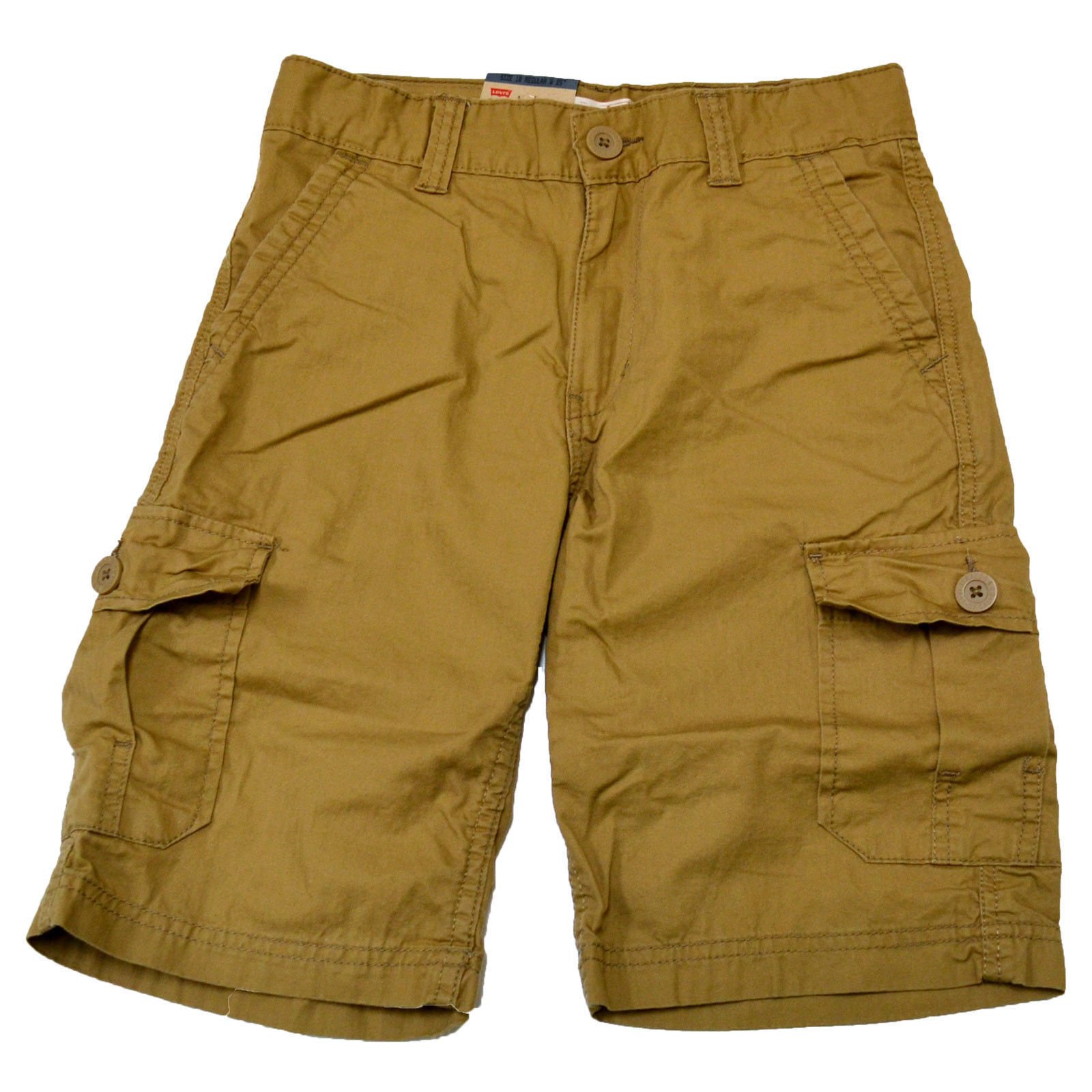 Levis Jungen Cargoshorts lässig flache Unterseite vorne entspannte Passform Canvas 5 6 14 Neu - Bild 2 von 10