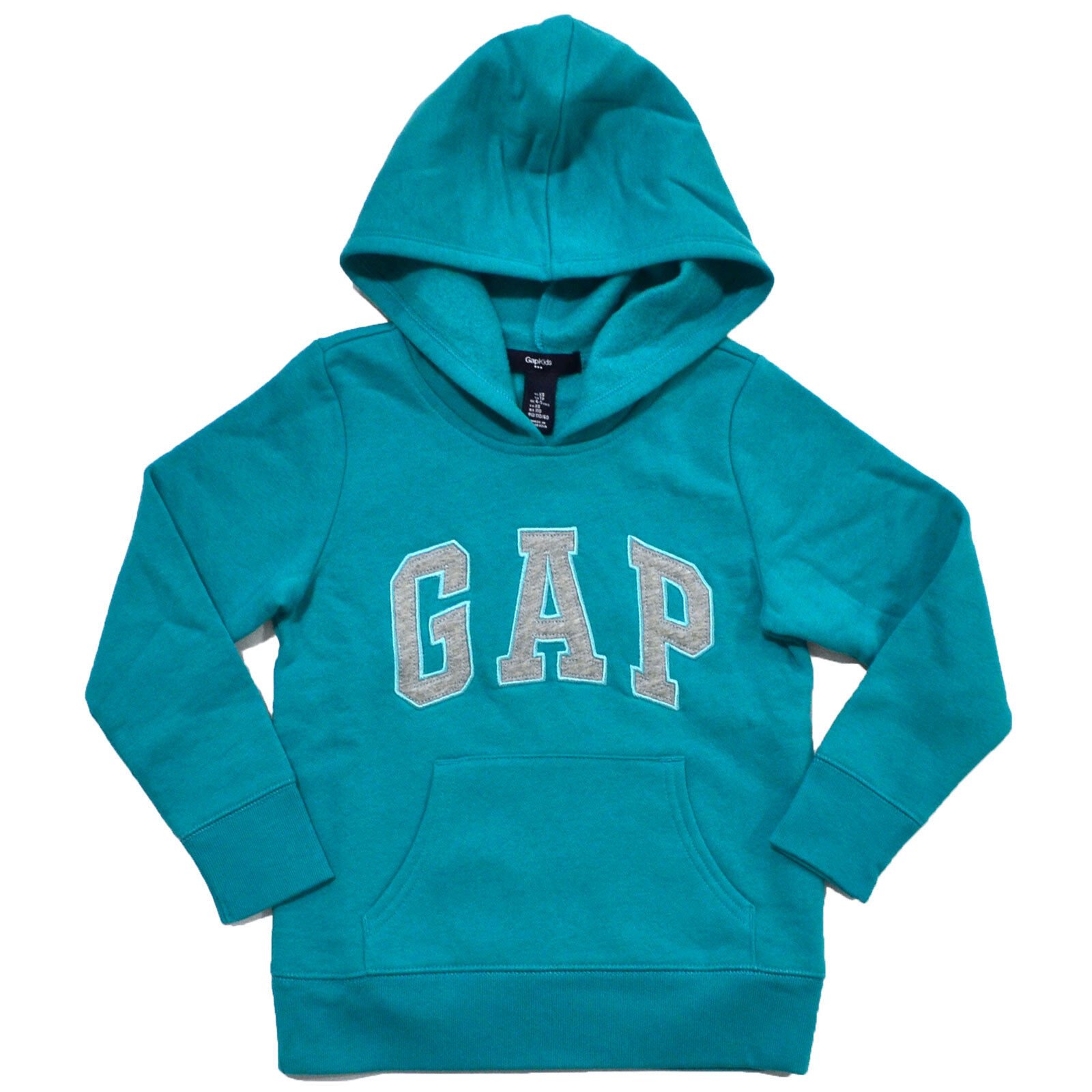 Gap Girls Kids Pullover Hoodie Logo Sweatshirt Fleece Lined Casual Blue Xs S Nwt - Picture 2 of 3