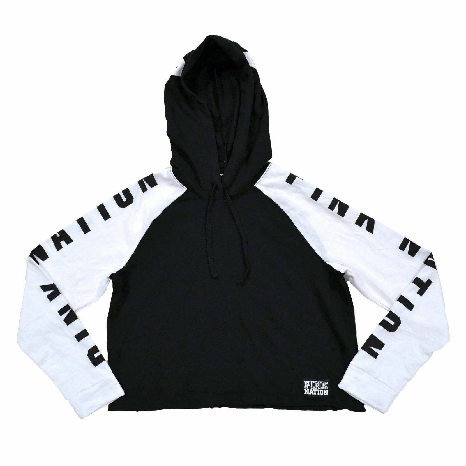 Victoria's Secret Pink Hoodie Sweatshirt Cropped Pullover Graphic Logo Vs New - Picture 5 of 17
