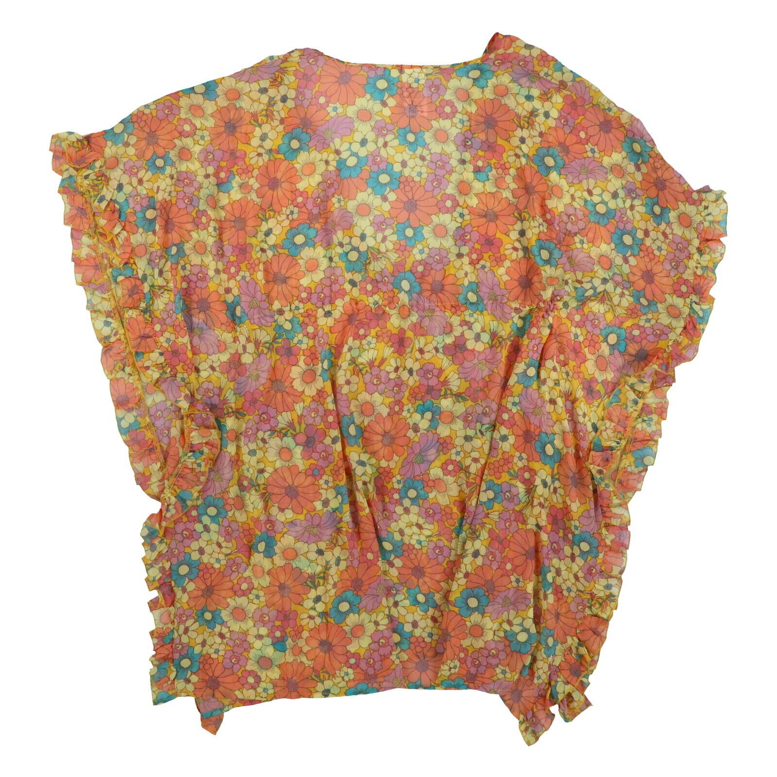 Jessica Simpson Women's Caftan Swim Coverup Lightweight Tassel Tie V-Neck Top - Picture 5 of 6
