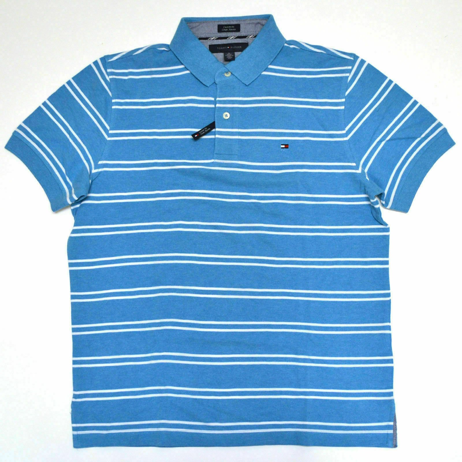 Polo uomo Tommy Hilfiger vestibilità personalizzata maglia manica corta logo bandiera nuova - Foto 20 di 23