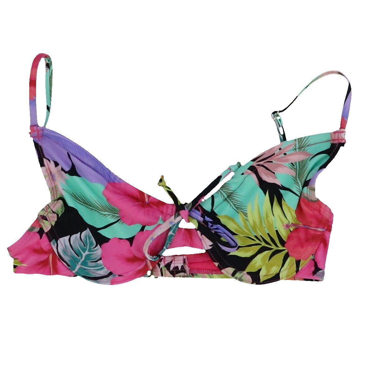 California Waves Womens Bikini Swim Top Stretch Adjustable Swimsuit Floral New - Bild 2 von 4