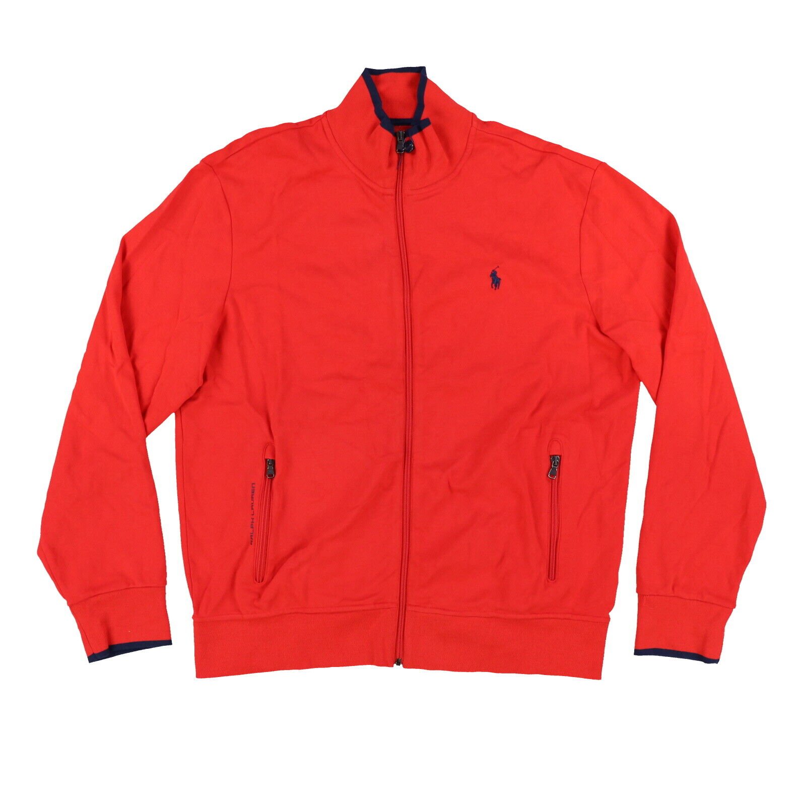 Polo Ralph Lauren uomo track jacket full zip capospalla logo pony rosso nero M L